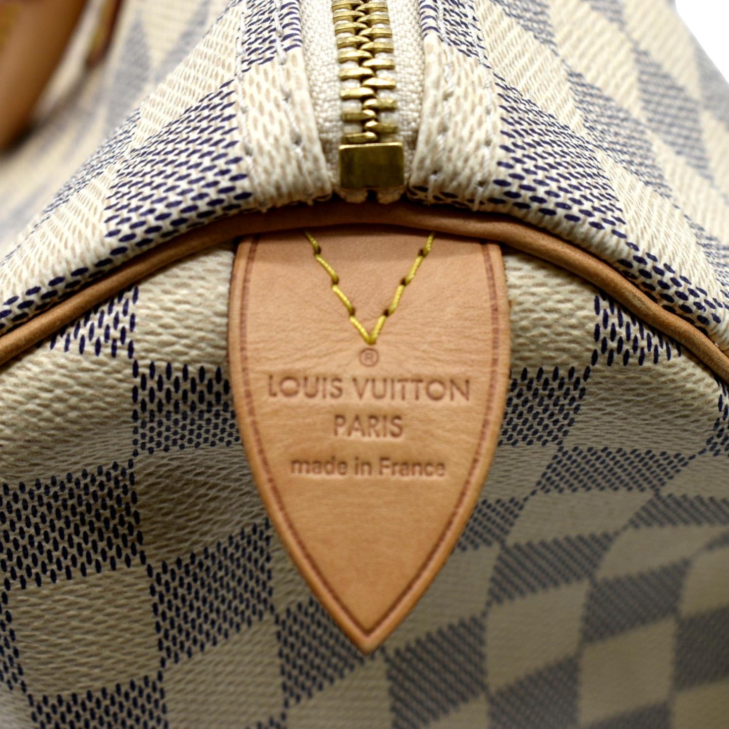 LOUIS VUITTON  35 Damier Azur Satchel Bag White
