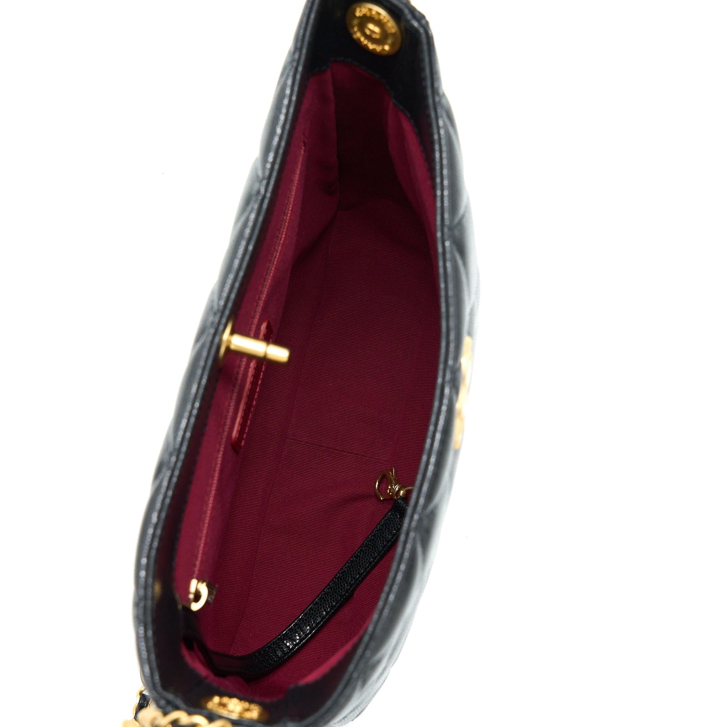 Chanel 22A Twist Your Buttons Hobo Shoulder Bag Caviar Black