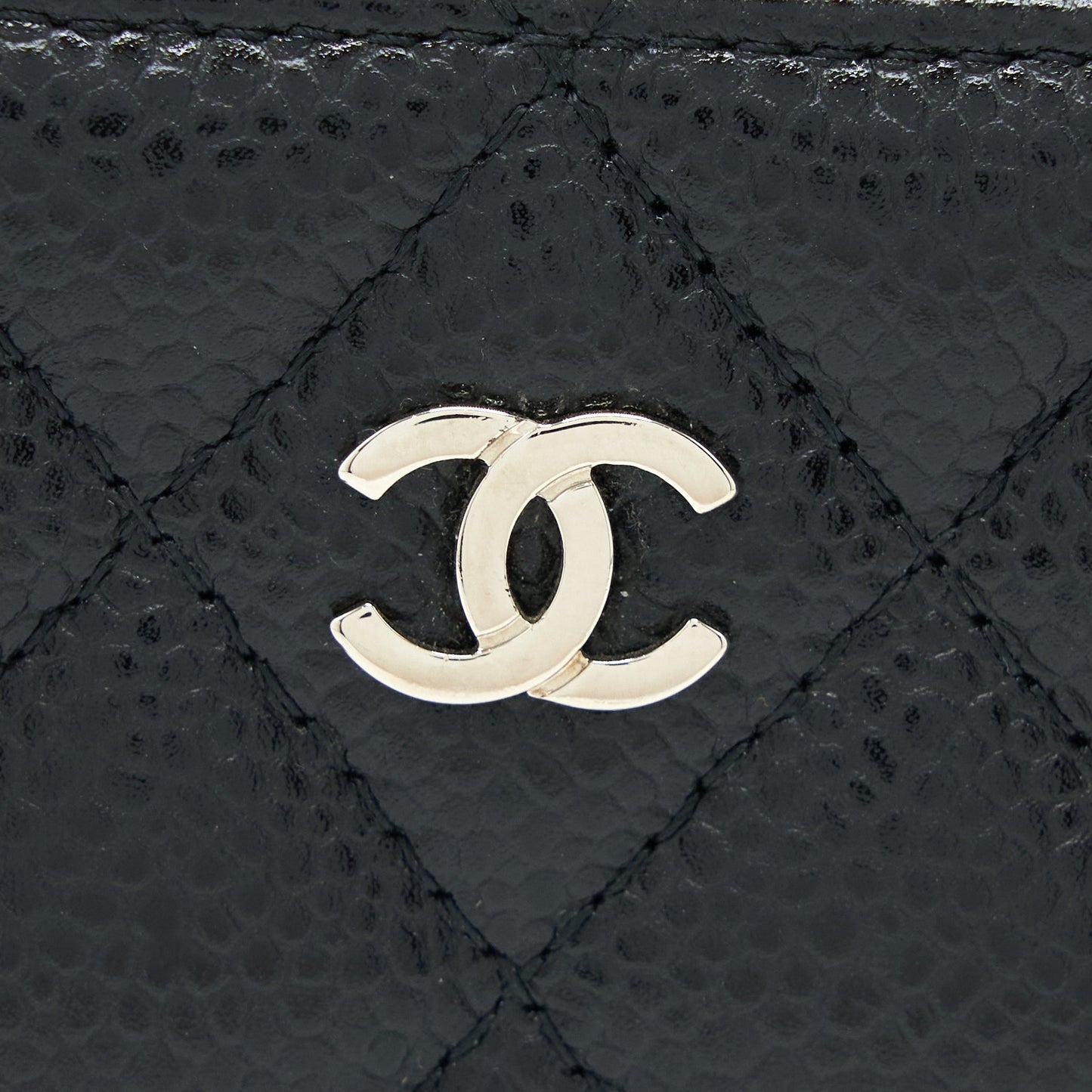 Chanel Small Zip Card Holder Caviar Black