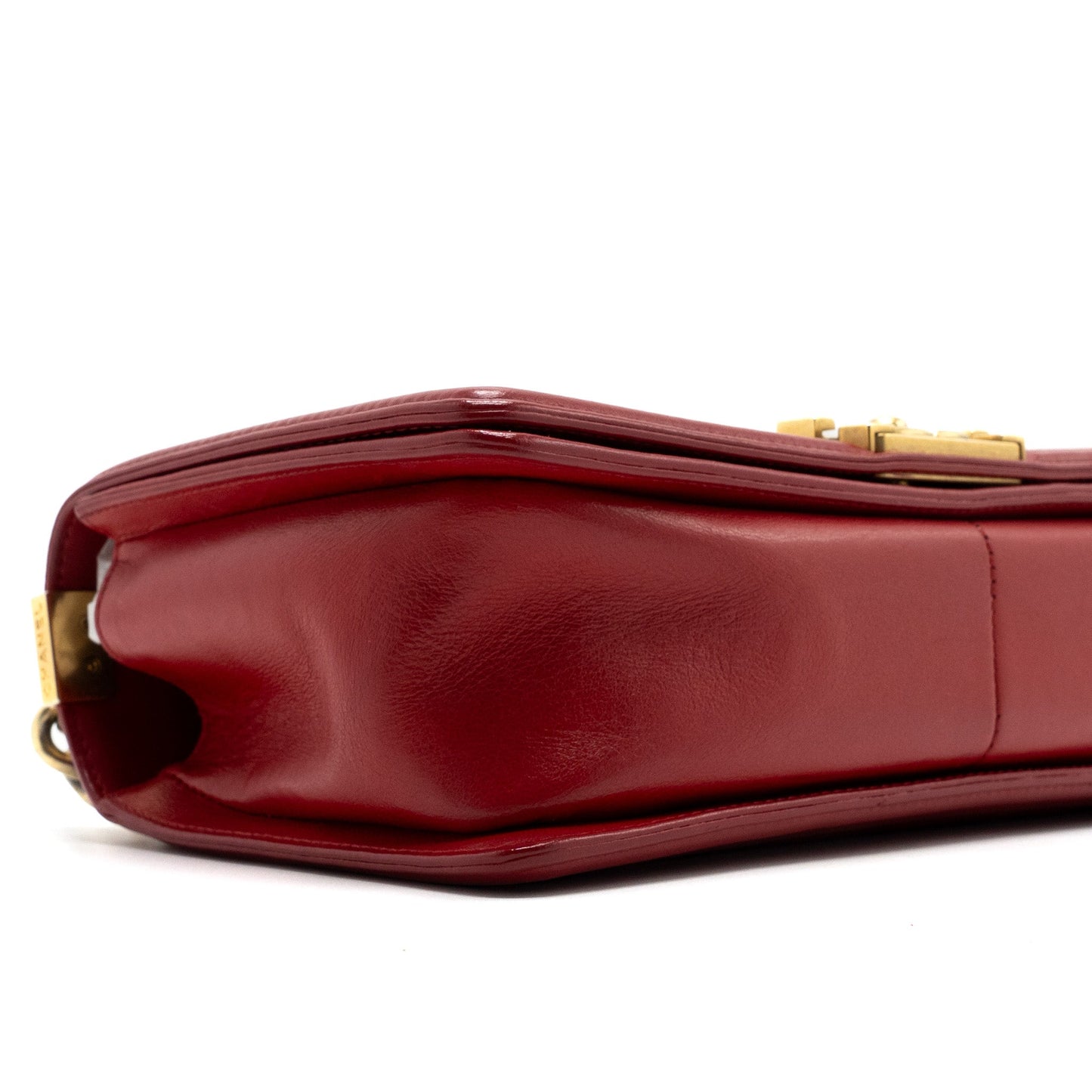 Chanel Medium Boy Bag Lambskin Red Brushed