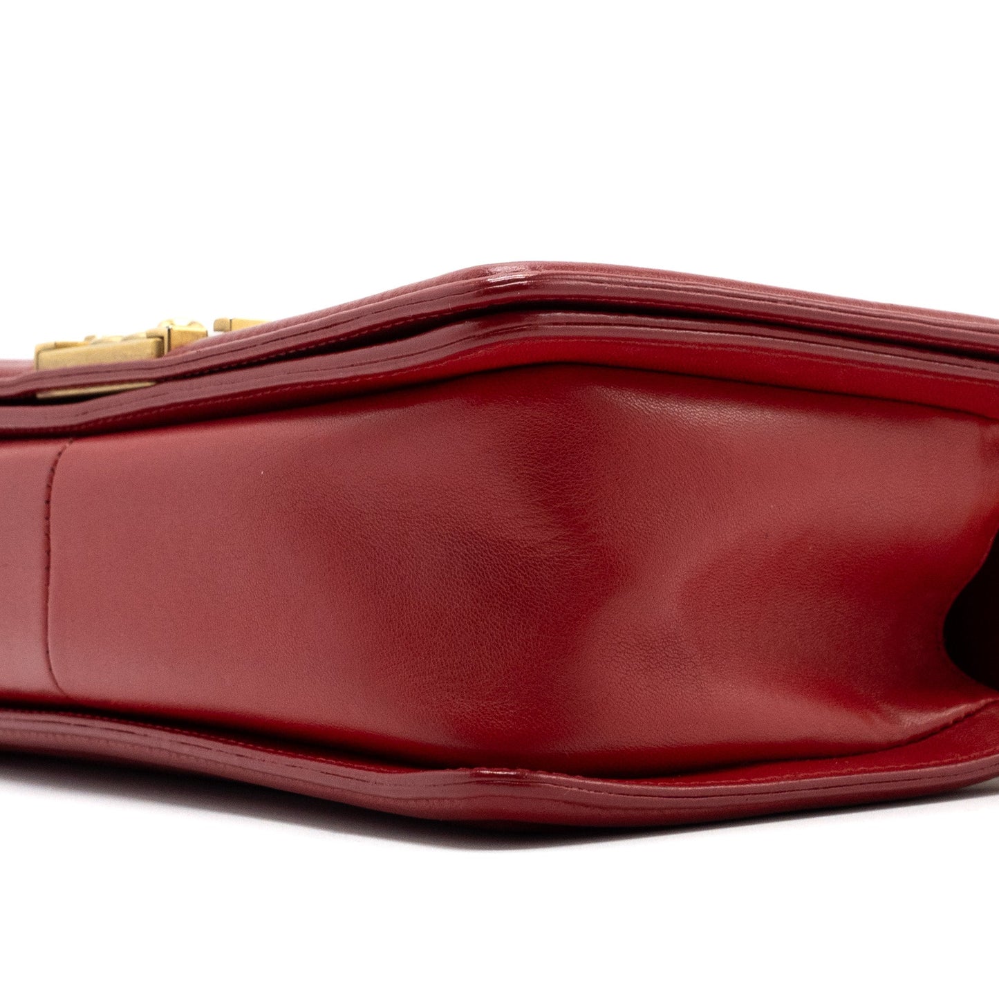 Chanel Medium Boy Bag Lambskin Red Brushed