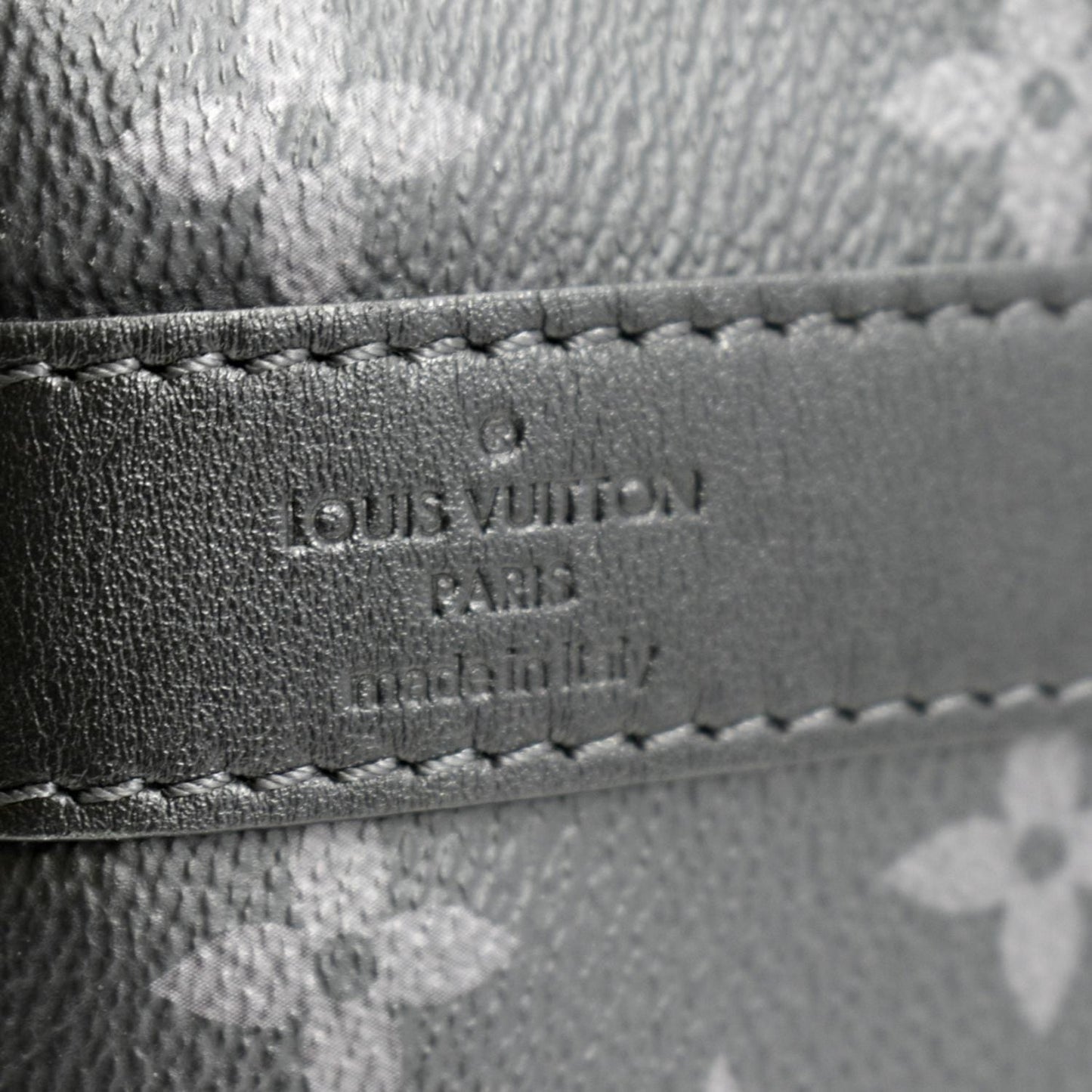 LOUIS VUITTON Keepall 50 Bandouliere Monogram Eclipse Travel Bag Black