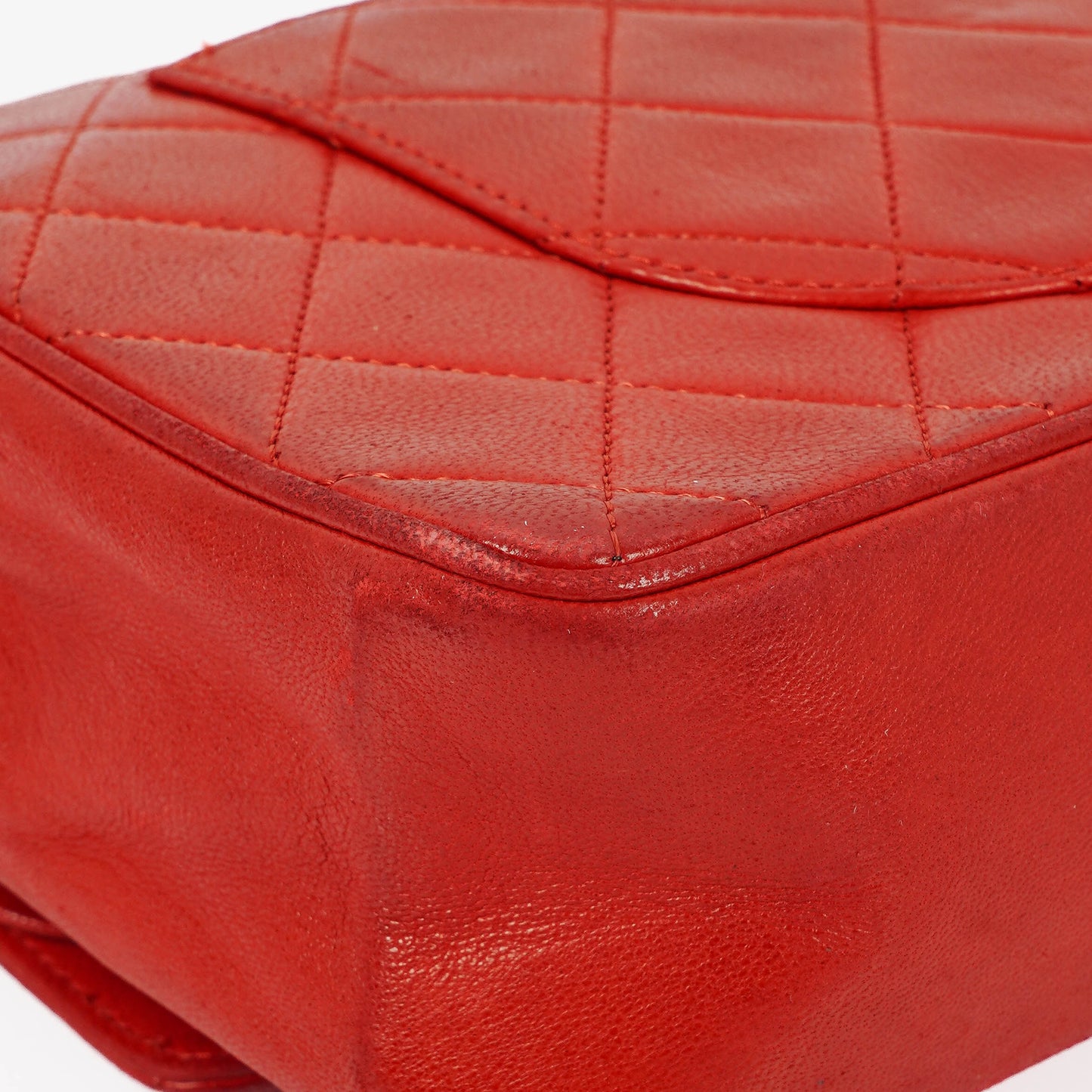 Chanel  Classic Medium Double Flap Bag in Quilted Red Lambskin with 24-karat Gold-Plated Hardware