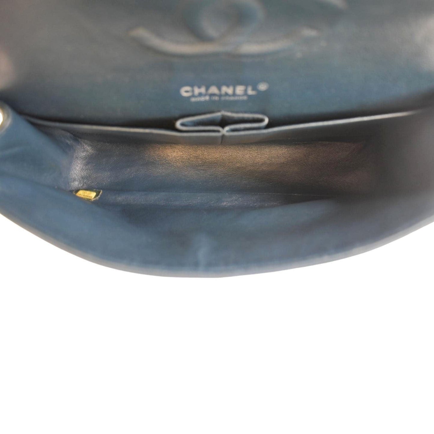 CHANEL Flap Quilted Patent Leather Shoulder Bag Green