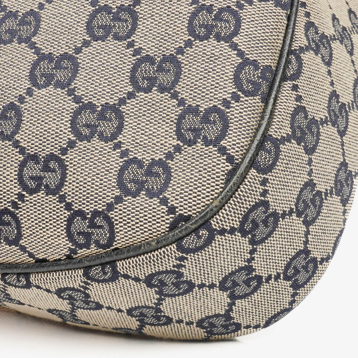 Gucci Monogram Canvas Beige/Navy Medium Pop Hobo Bag