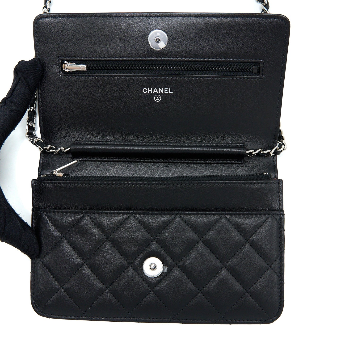 Chanel Classic Wallet on Chain Lambskin Black  (Microchip)