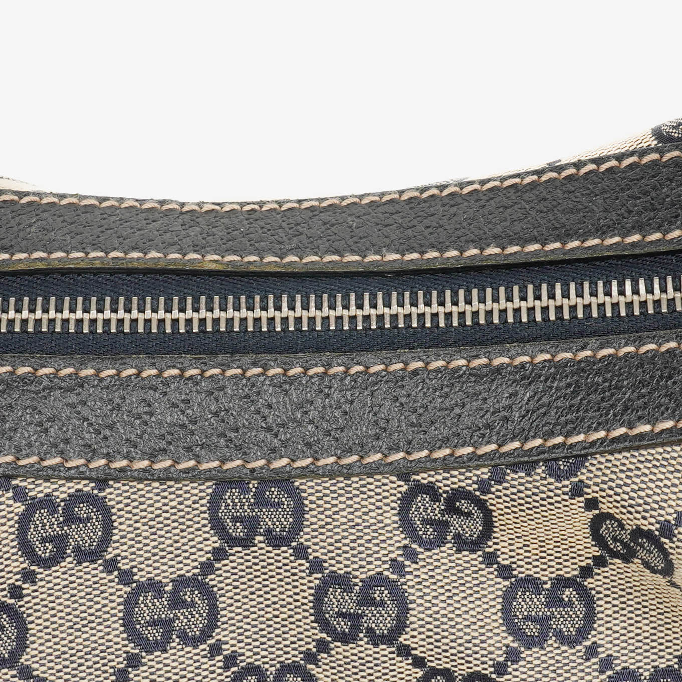 Gucci Monogram Canvas Beige/Navy Medium Pop Hobo Bag