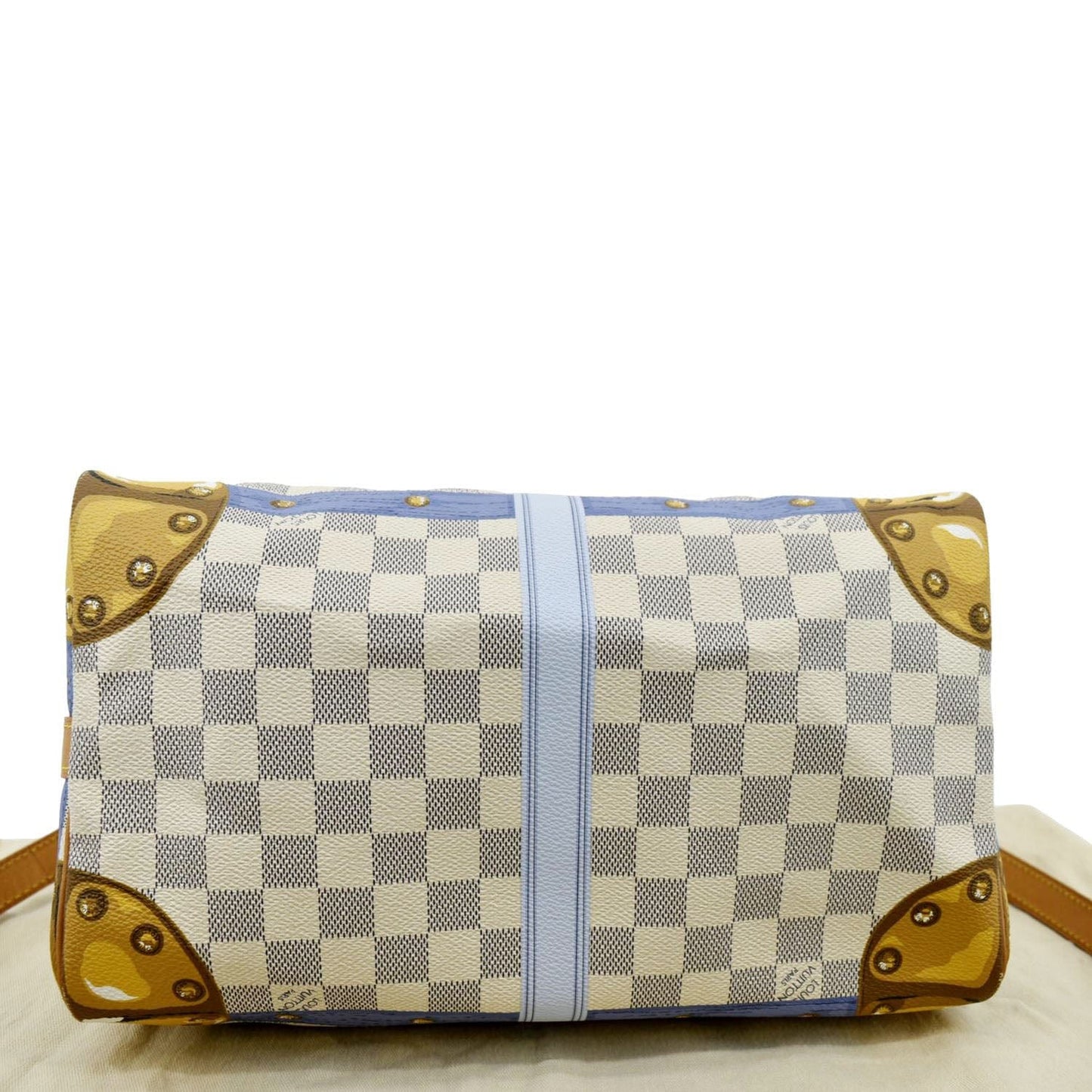 LOUIS VUITTON Summer Trunks  Damier Azur Satchel Shoulder Bag White