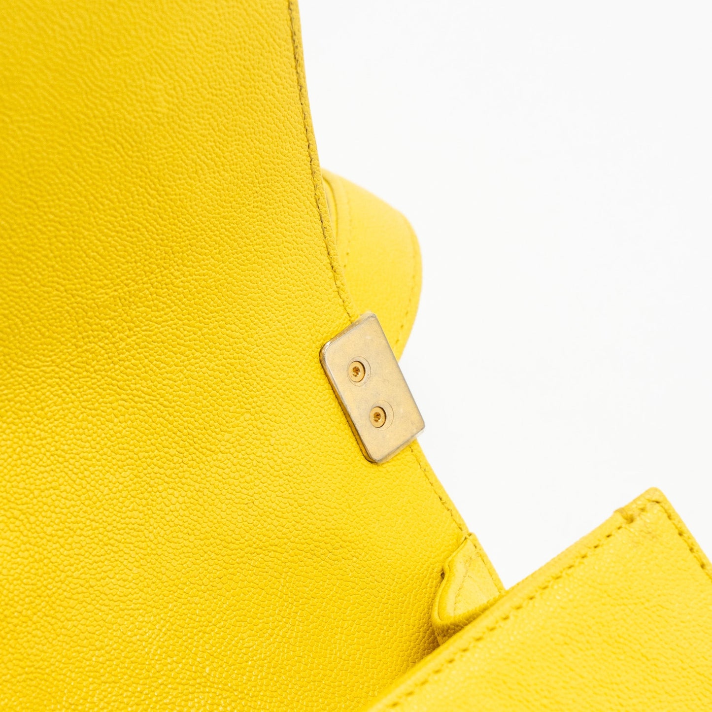 Chanel Small Boy Bag Grain Calfskin Yellow