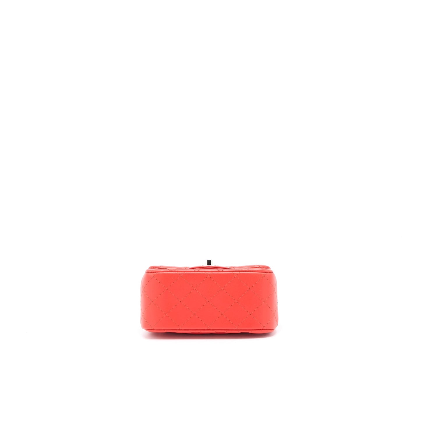Chanel Mini Square Flap Bag Lambskin Orange Red
