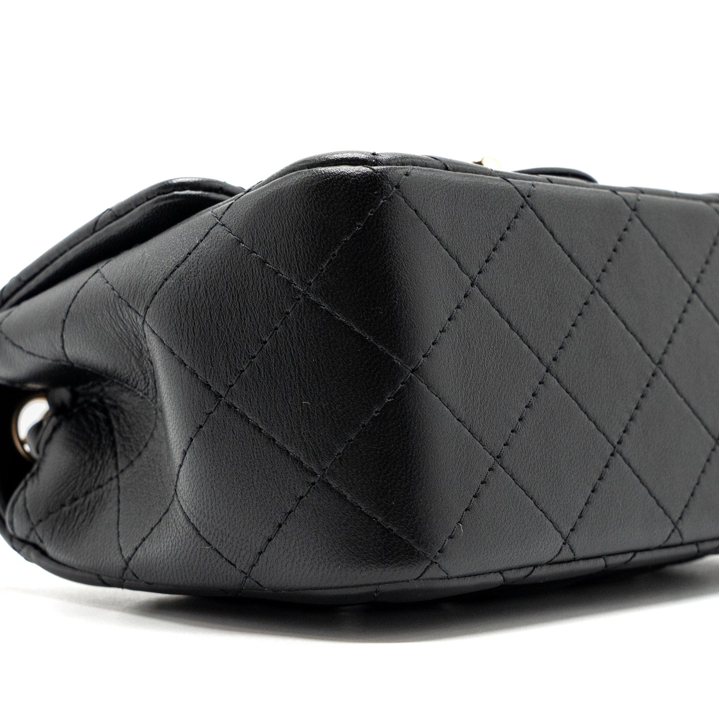 Chanel Mini Square Flap Bag Lambskin Black  (Microchip)