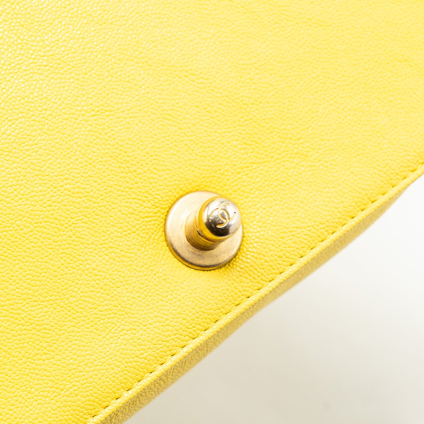 Chanel Small Boy Bag Grain Calfskin Yellow