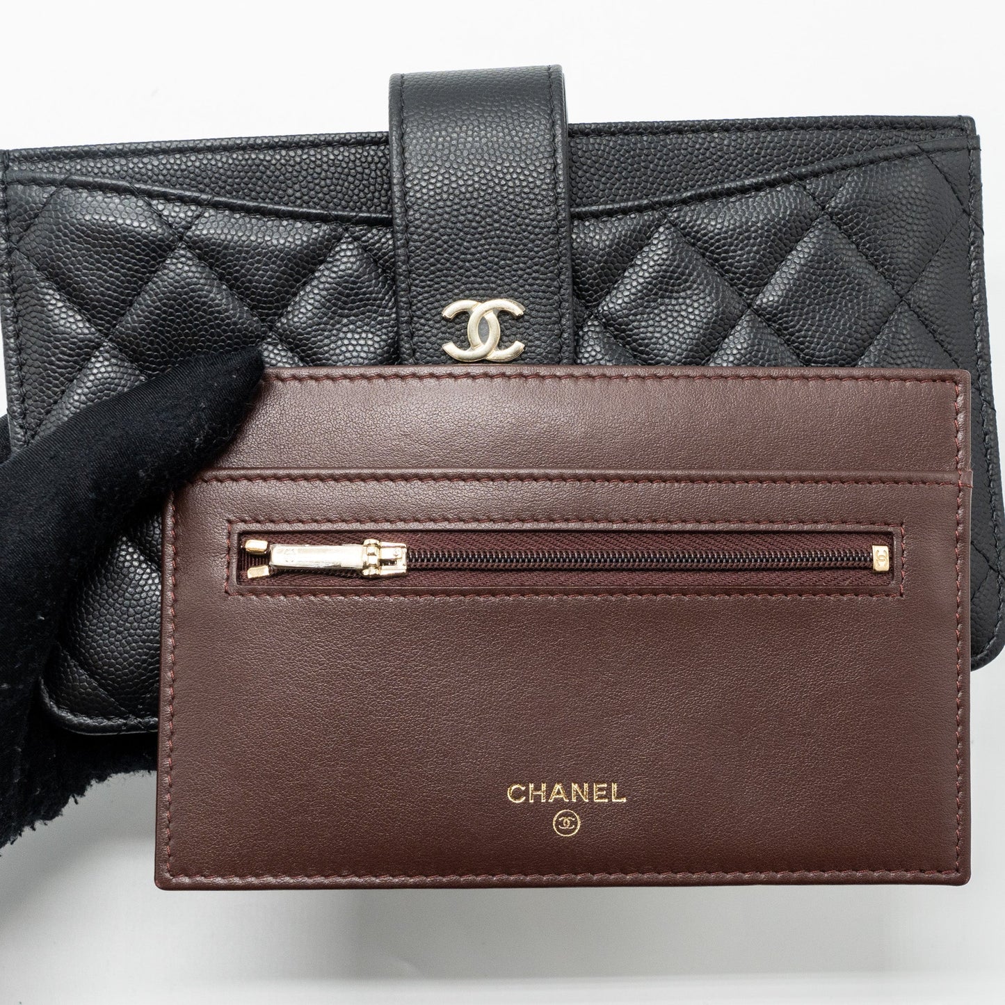 Chanel Clutch Wallet Caviar Black L