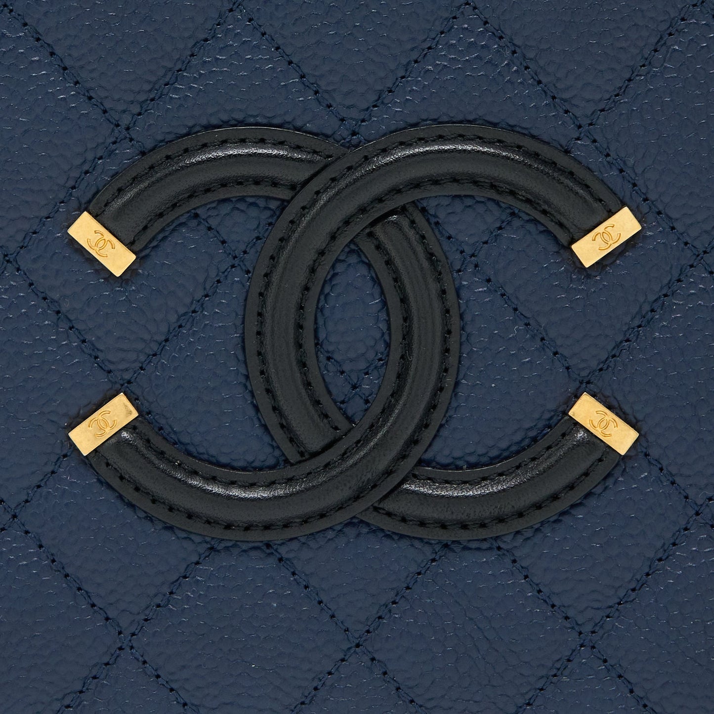 Chanel Medium Filigree Vanity Camera Bag Caviar Blue/Black