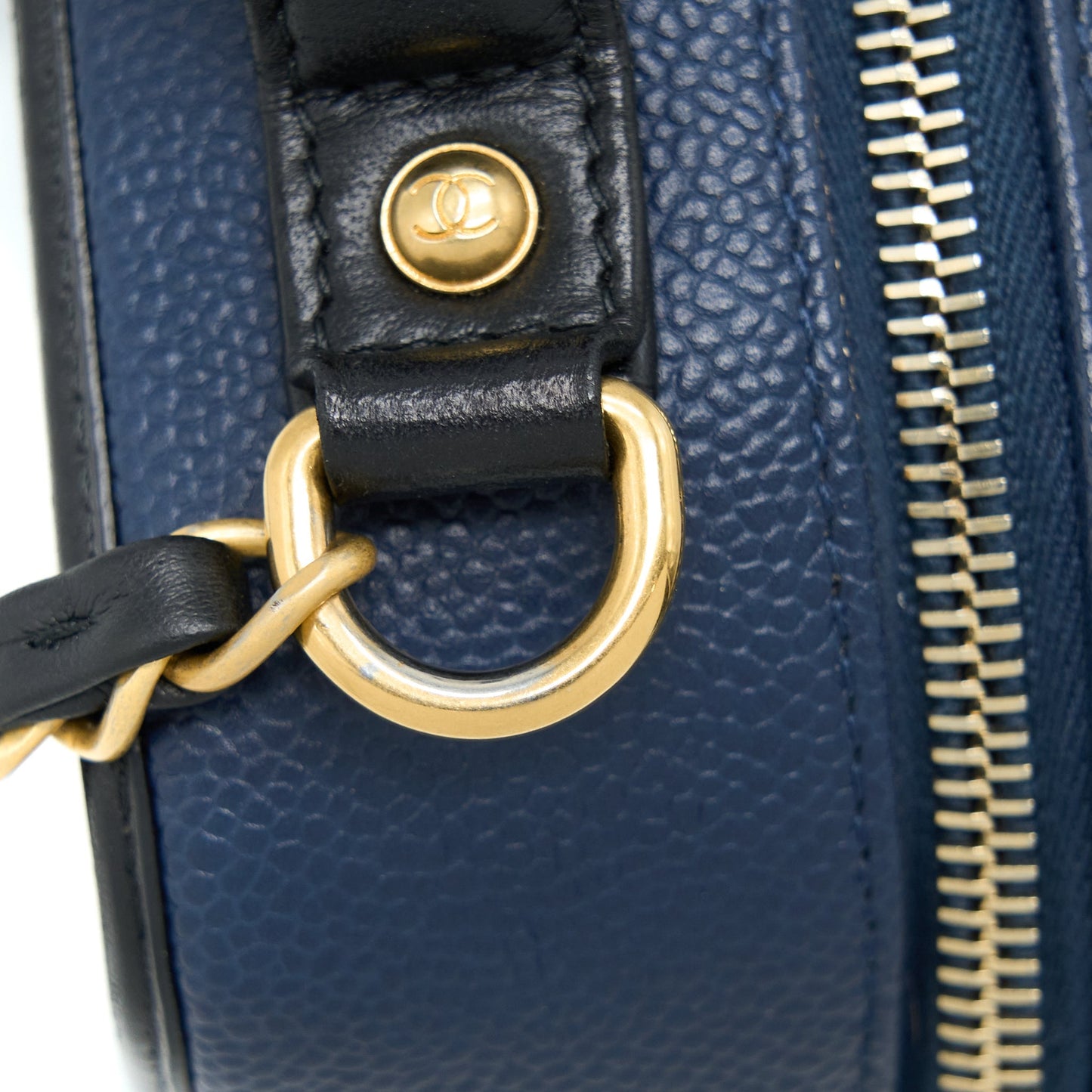 Chanel Medium Filigree Vanity Camera Bag Caviar Blue/Black