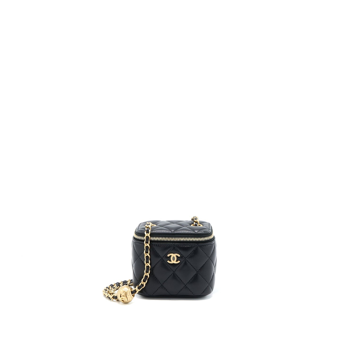Chanel Pearl Crush Mini Vanity Case Lambskin Black L