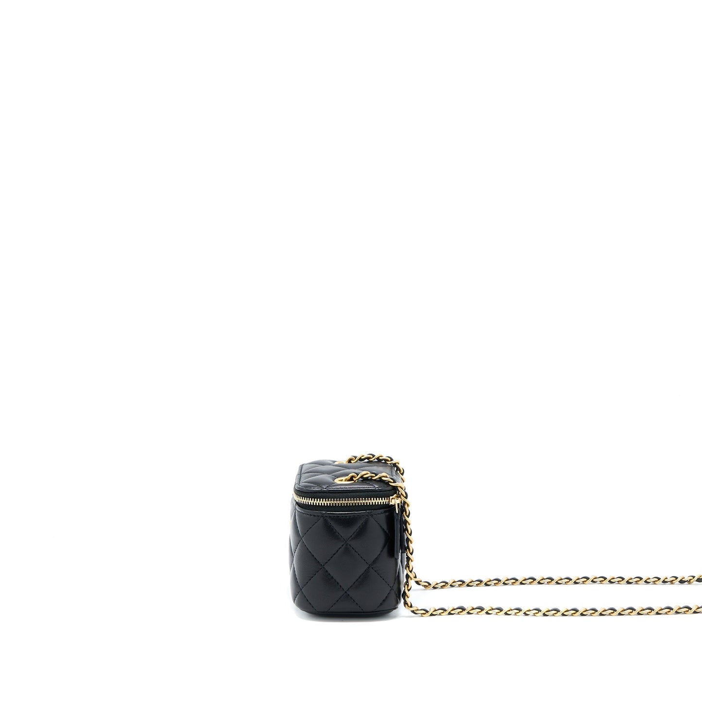 Chanel Pearl Crush Mini Vanity Case Lambskin Black L