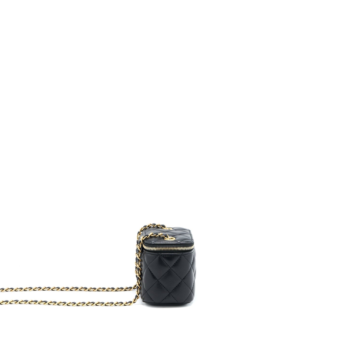 Chanel Pearl Crush Mini Vanity Case Lambskin Black L