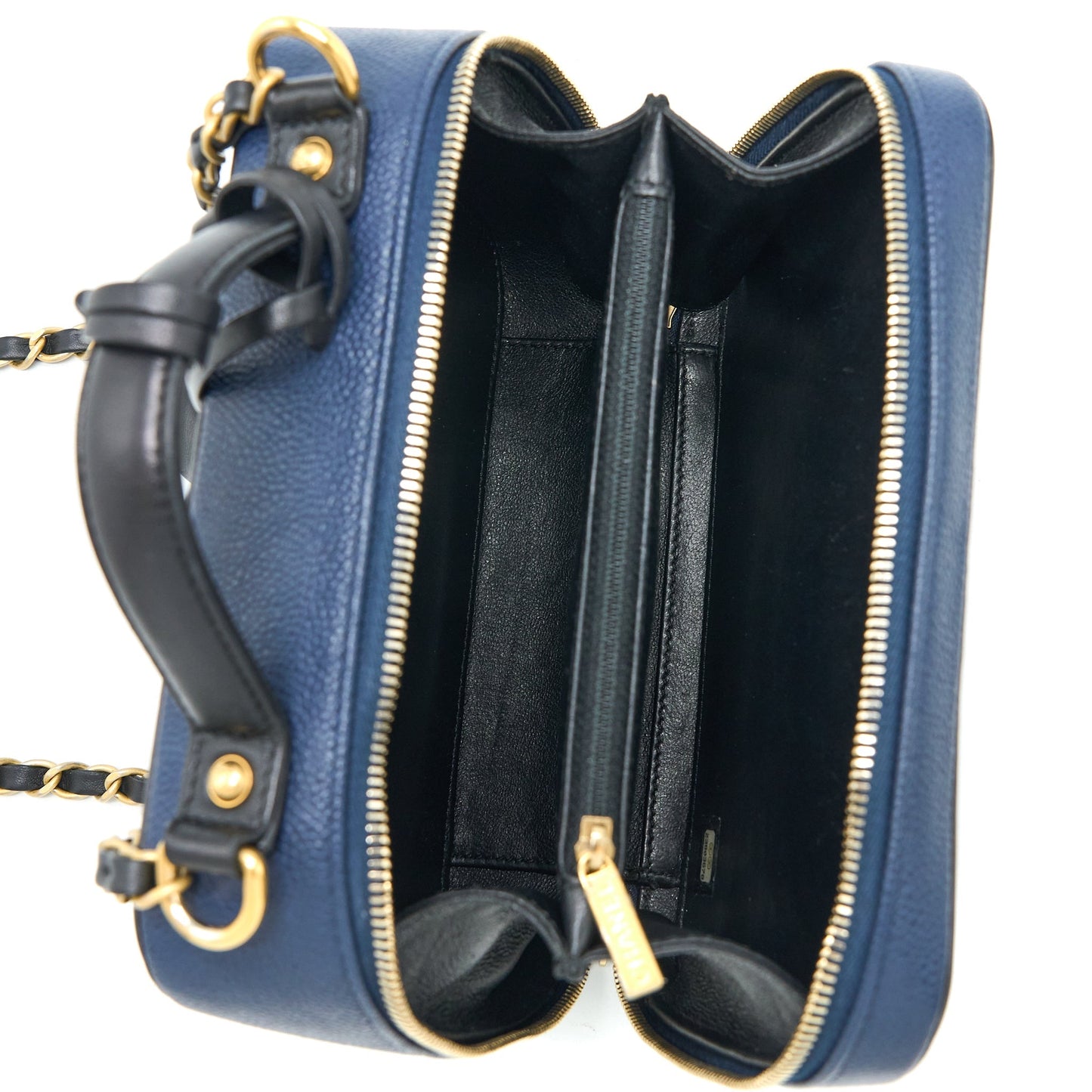 Chanel Medium Filigree Vanity Camera Bag Caviar Blue/Black