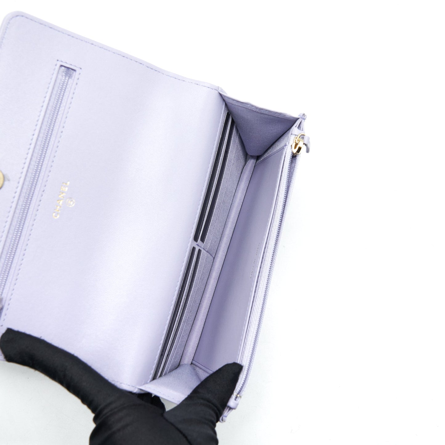 Chanel 19 Wallet On Chain Lambskin Light Purple