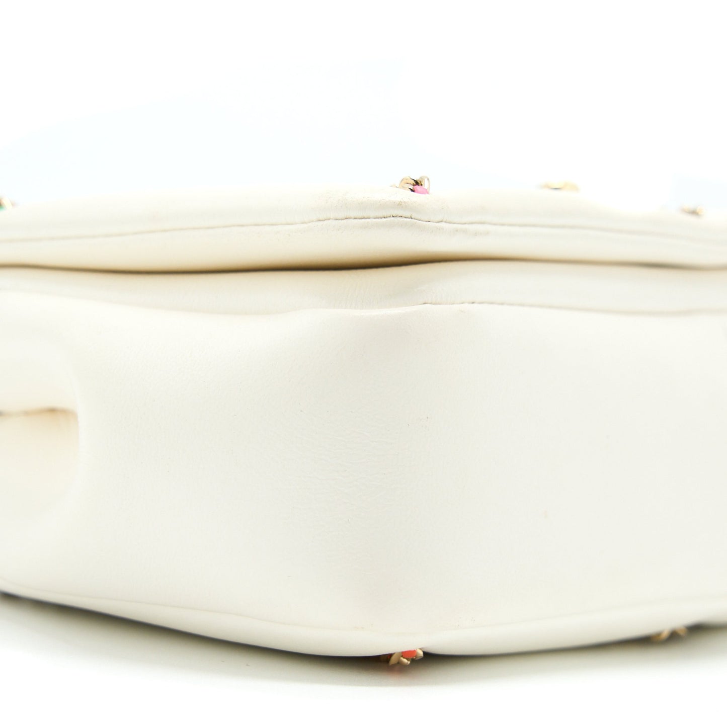 Chanel Small Flap Bag Lambskin White/Multicolor L