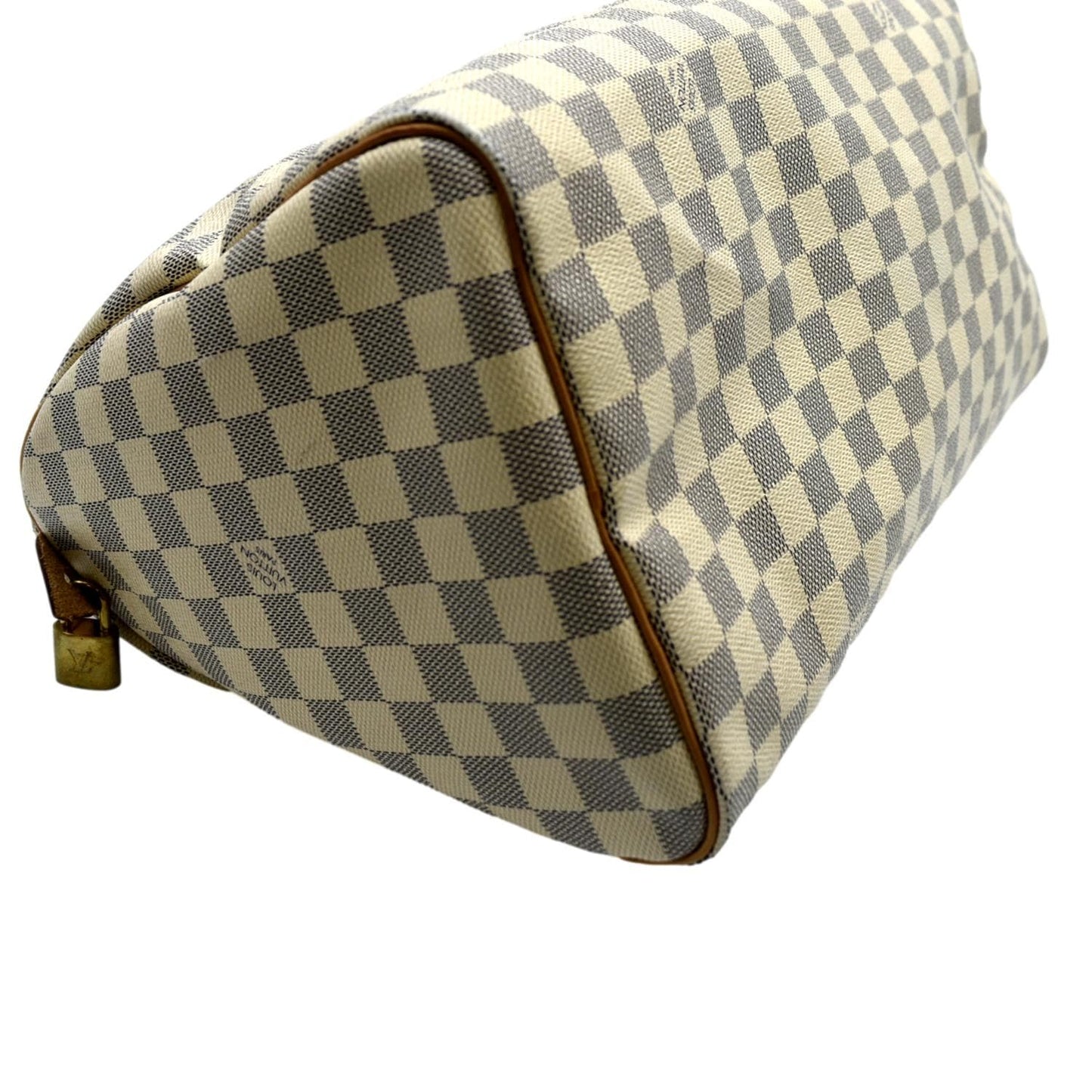LOUIS VUITTON  35 Damier Azur Satchel Bag White