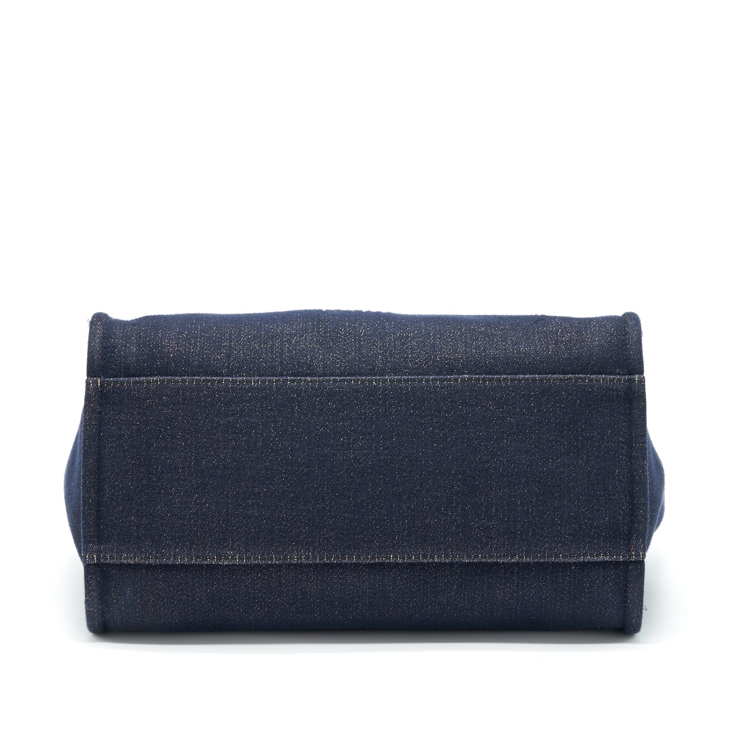 Chanel Deauville Tote Bag Denim Dark Blue/Gold