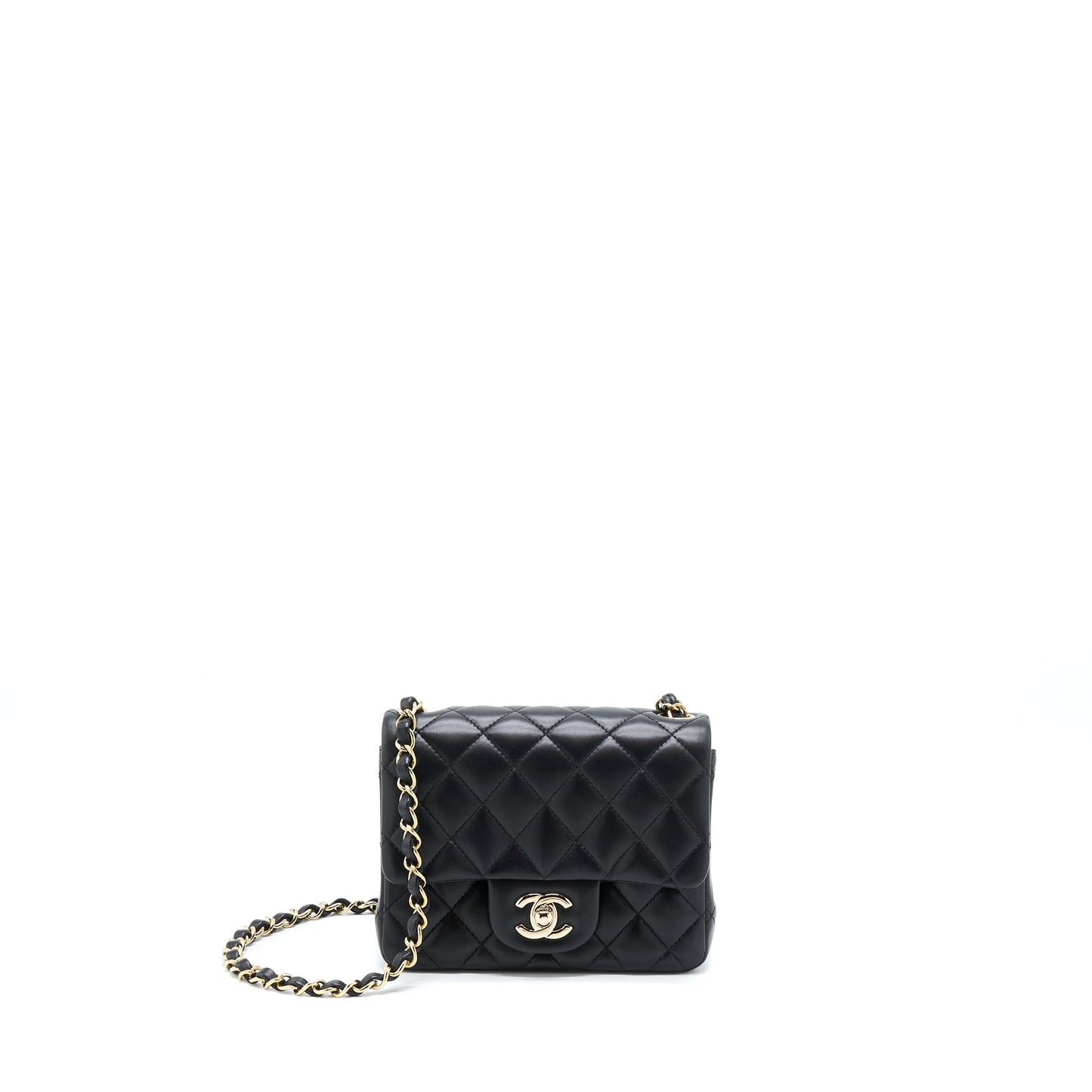 Chanel Mini Square Flap Bag Lambskin Black L