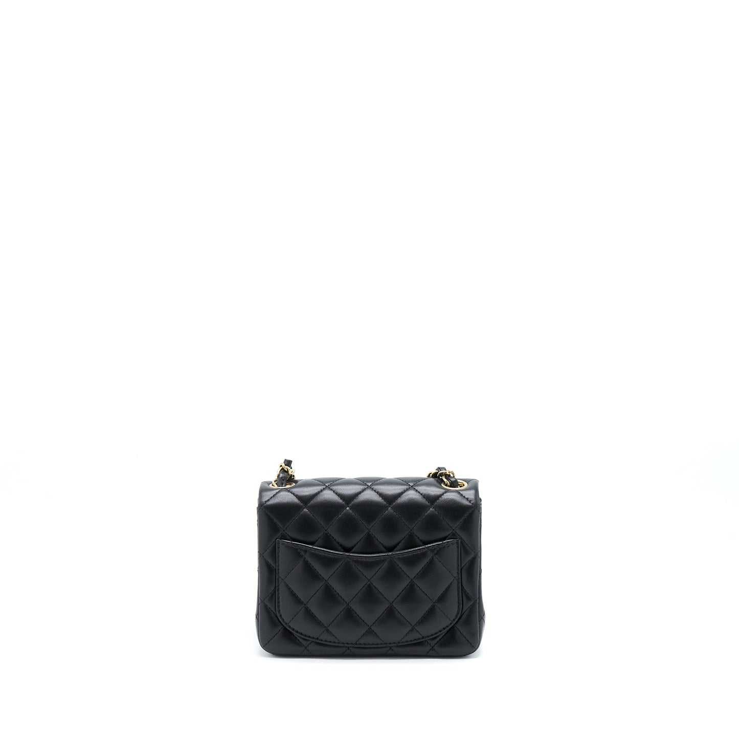 Chanel Mini Square Flap Bag Lambskin Black L