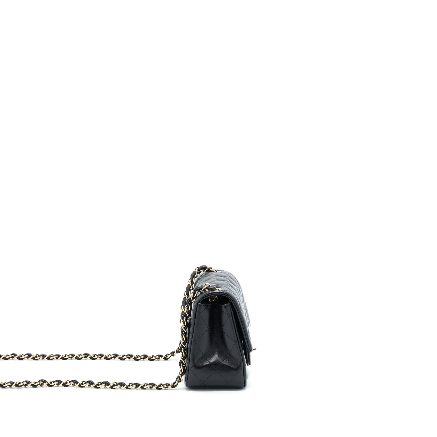Chanel Mini Square Flap Bag Lambskin Black L