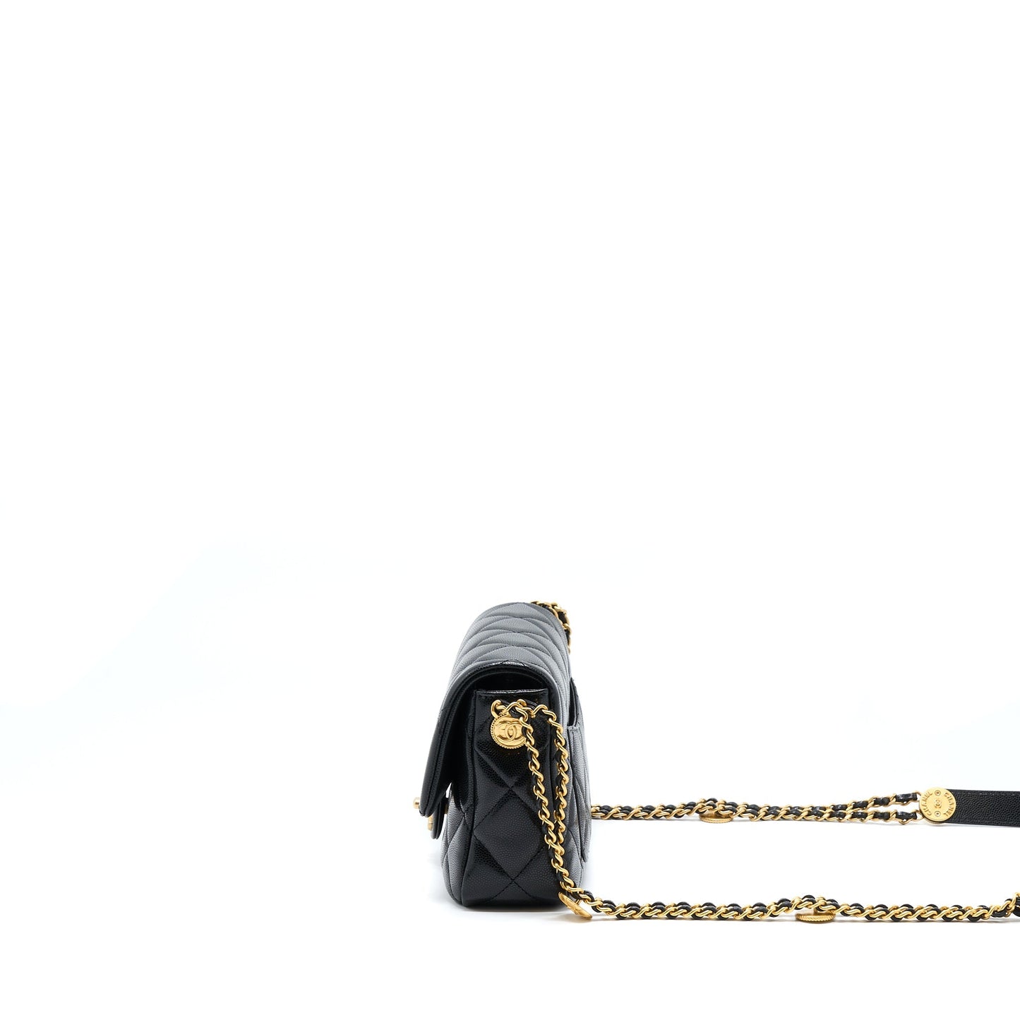 Chanel 22A Small Flap Bag Caviar Black Brushed Gold Hardware