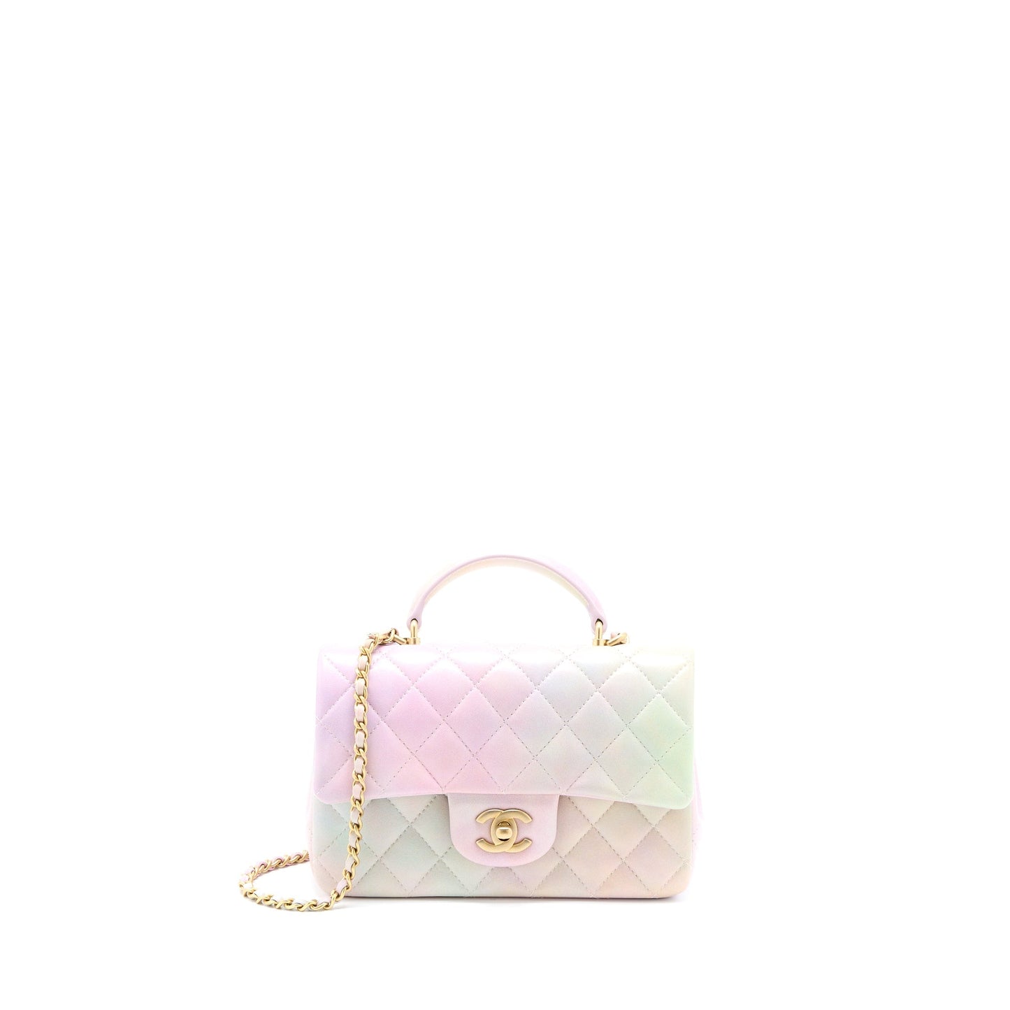 Chanel Top Handle Mini Rectangular Flap Ombré Multicolour Lambskin  (Microchip)