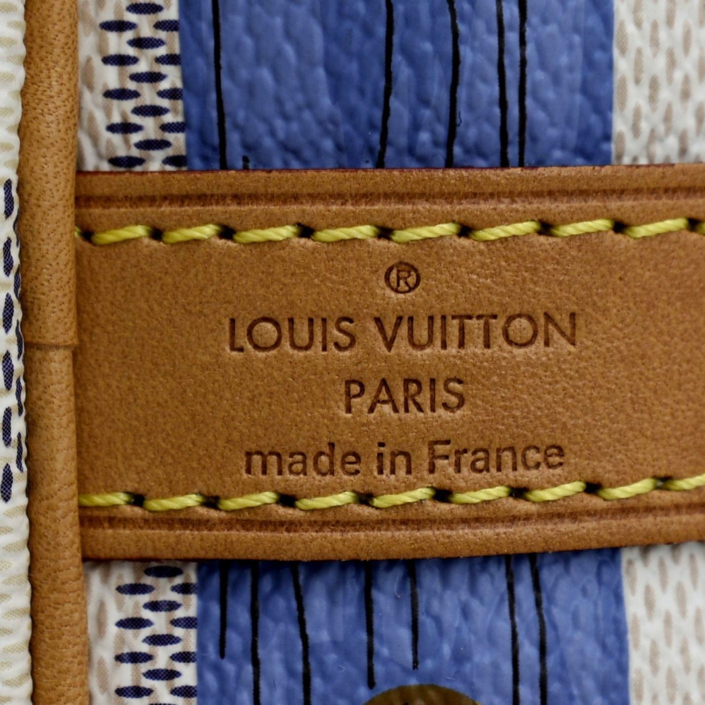LOUIS VUITTON Summer Trunks  Damier Azur Satchel Shoulder Bag White