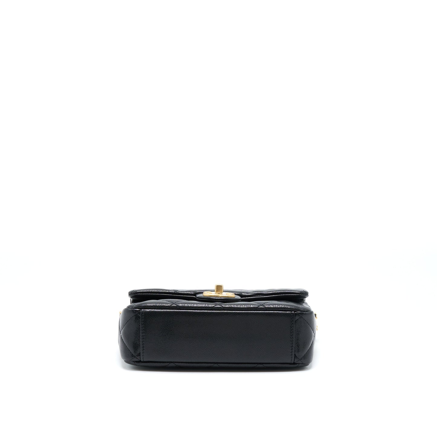 Chanel 22A Small Flap Bag Caviar Black Brushed Gold Hardware