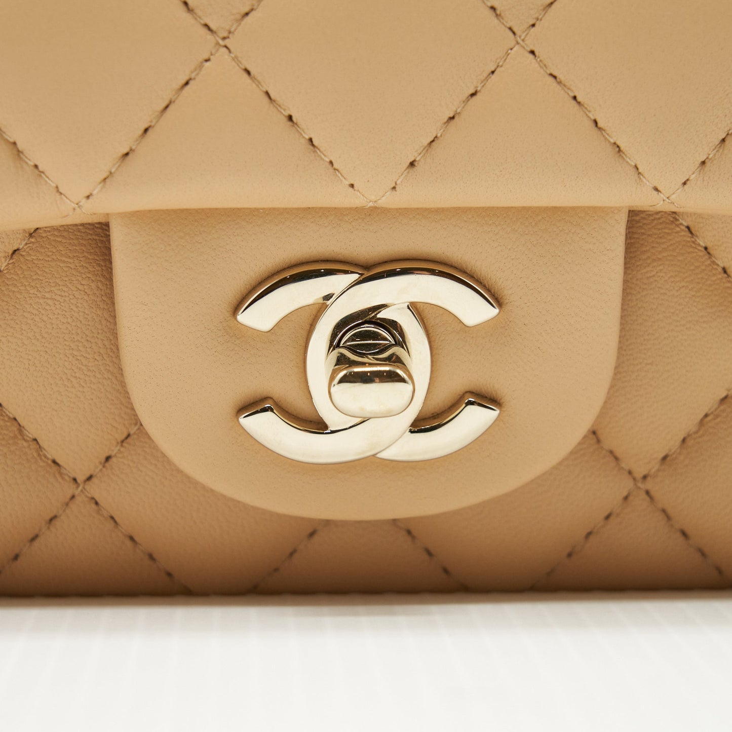 Chanel Mini Rectangular Lambskin Beige L