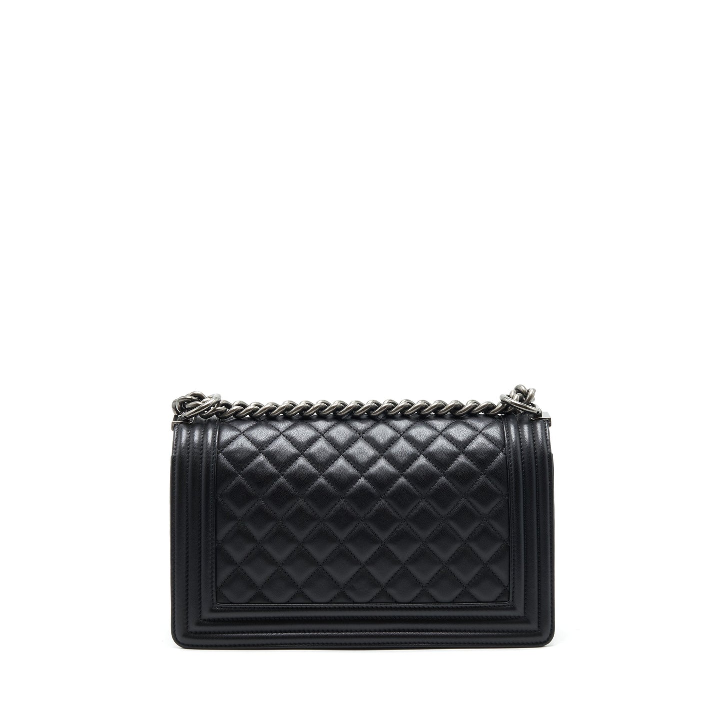 Chanel medium boy black Lambskin Ruthenium