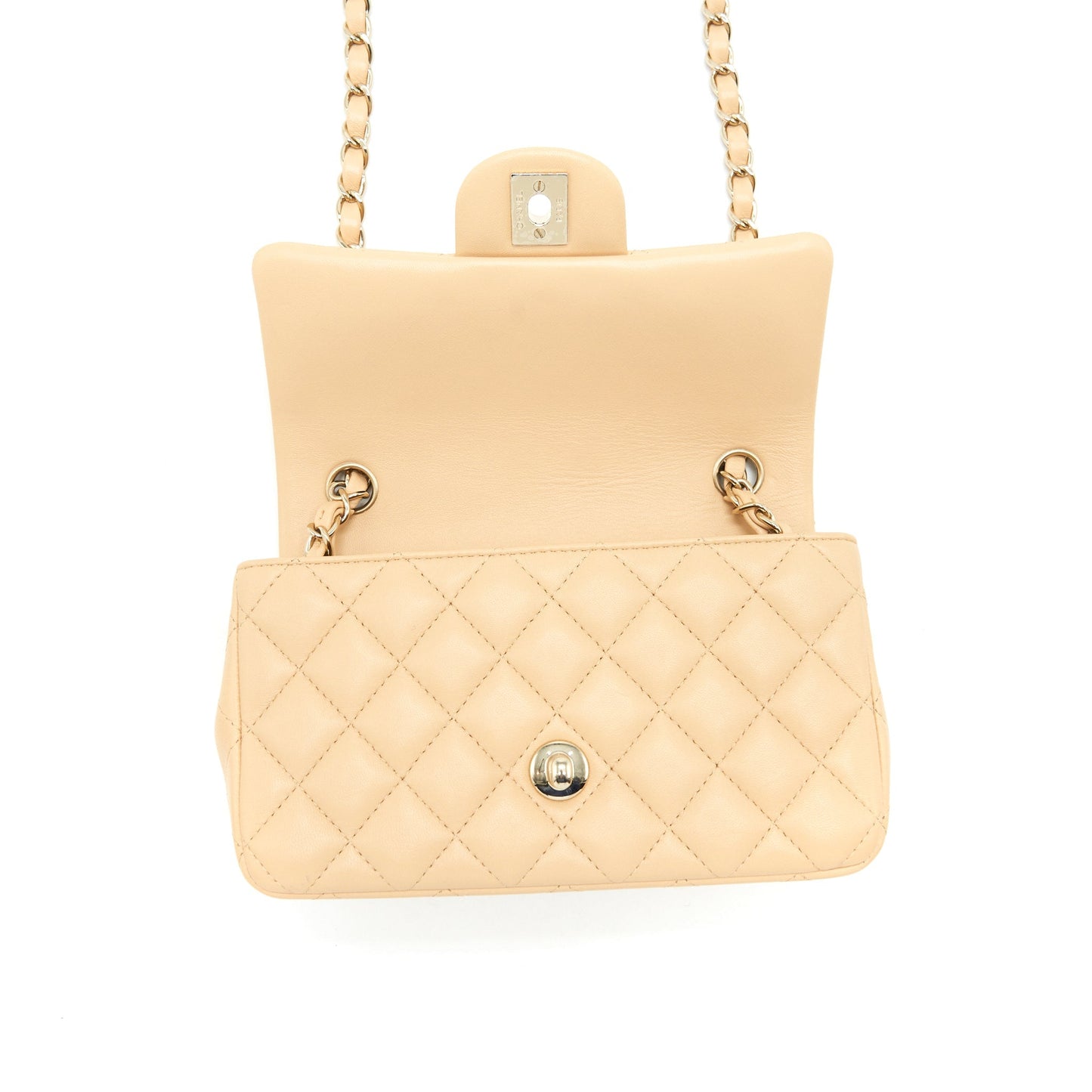 Chanel Mini Rectangular Lambskin Beige L