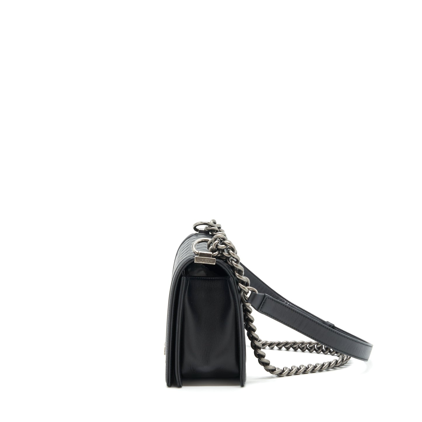 Chanel medium boy black Lambskin Ruthenium