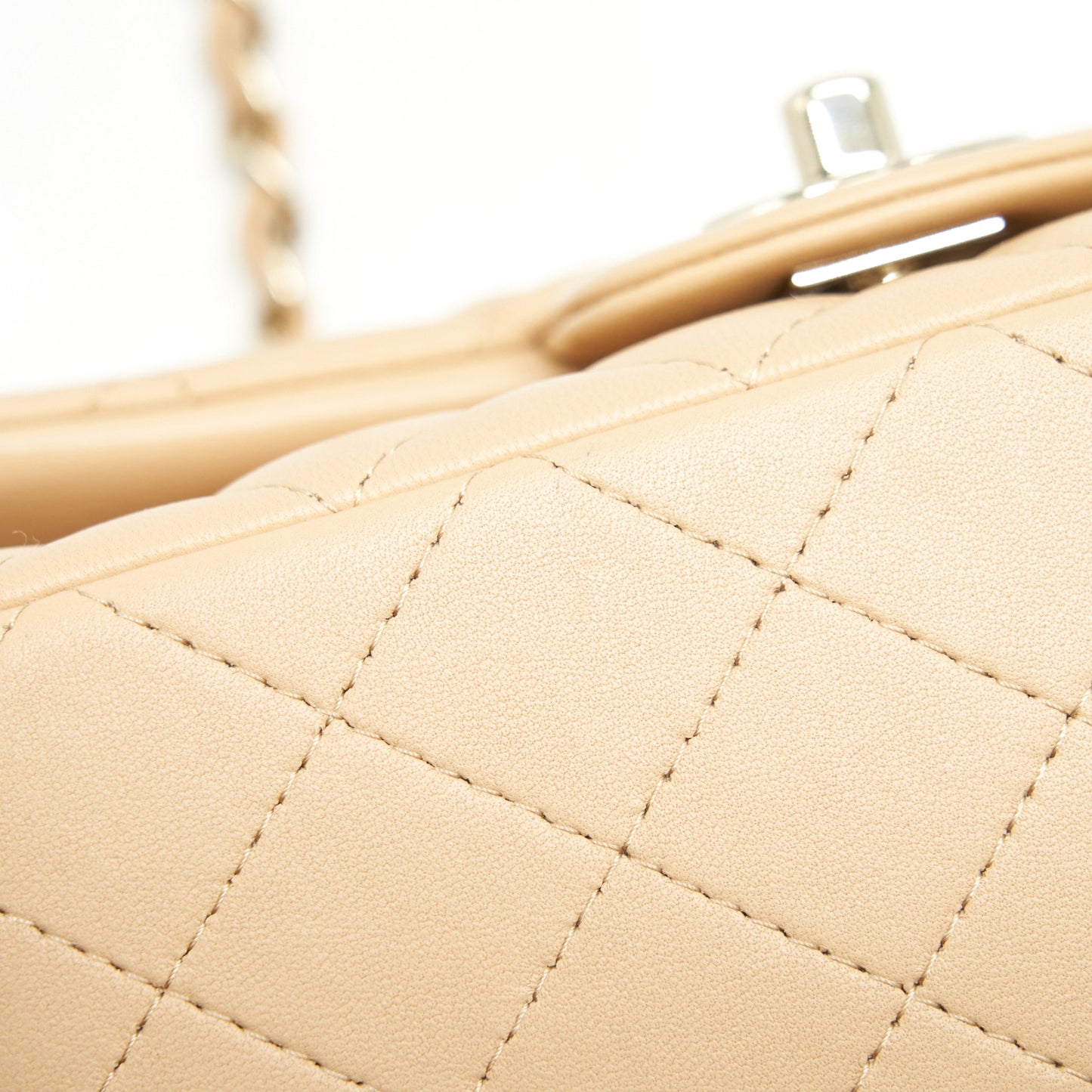 Chanel Mini Rectangular Lambskin Beige L