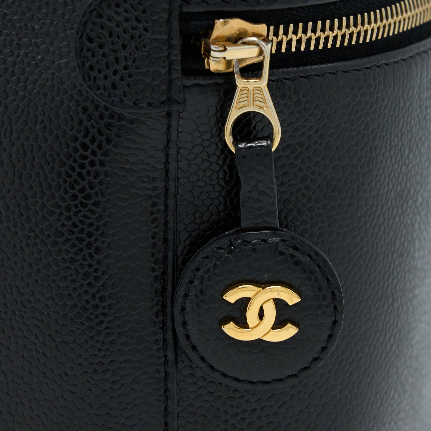 Chanel  Vanity Case with Chain Caviar Black