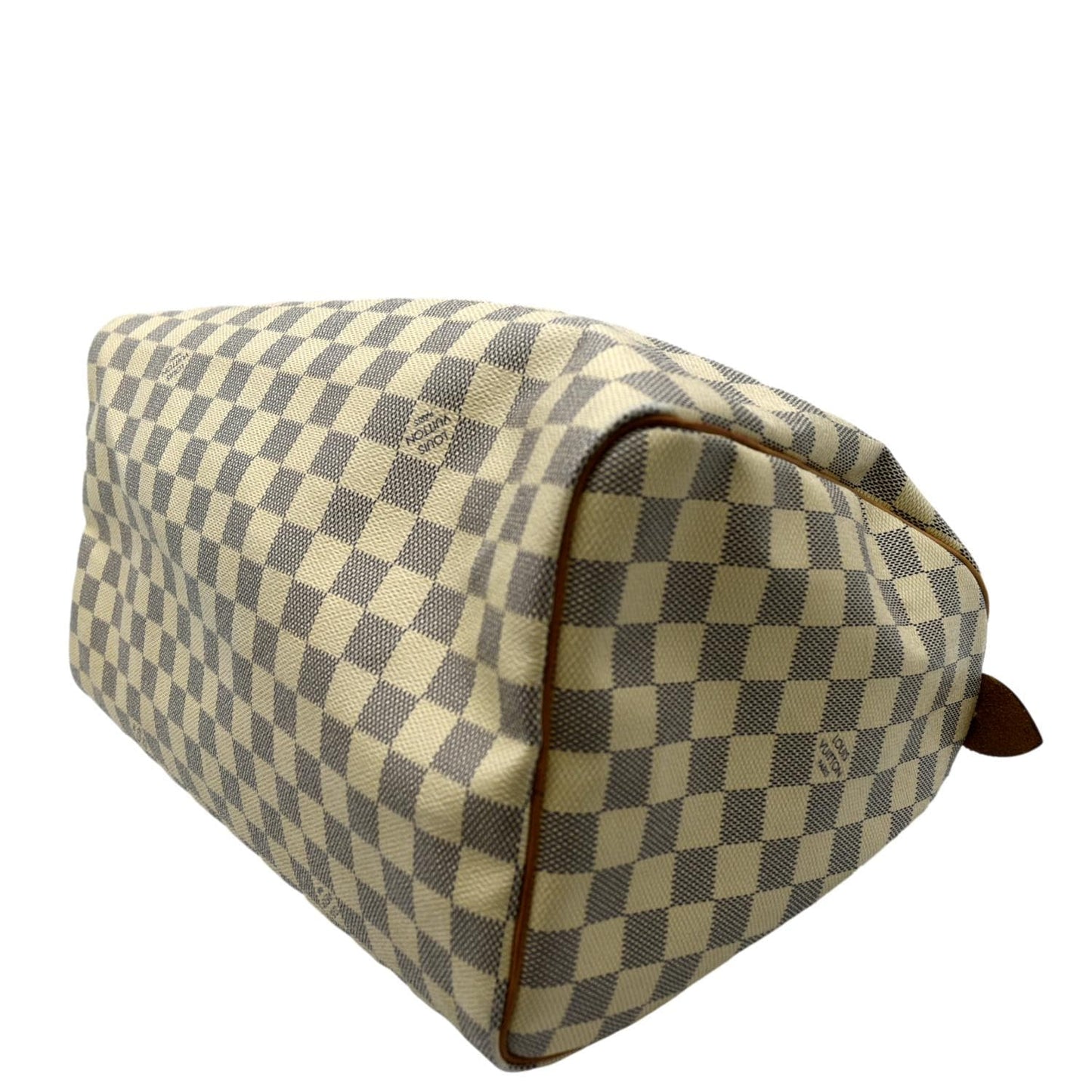 LOUIS VUITTON  35 Damier Azur Satchel Bag White