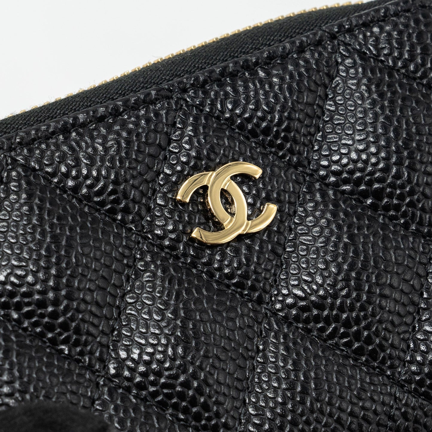 Chanel Zip Card Holder Caviar Black