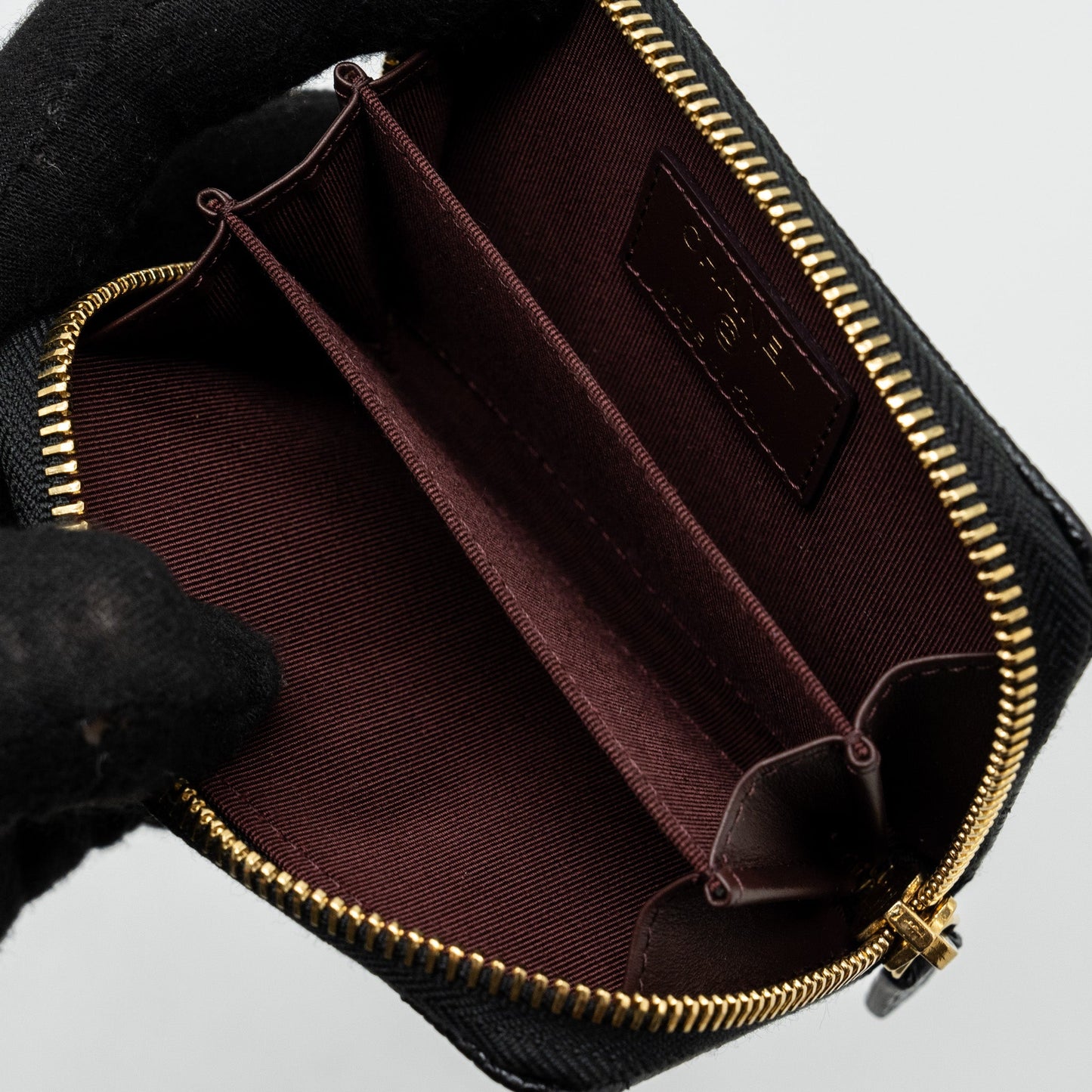 Chanel Zip Card Holder Caviar Black