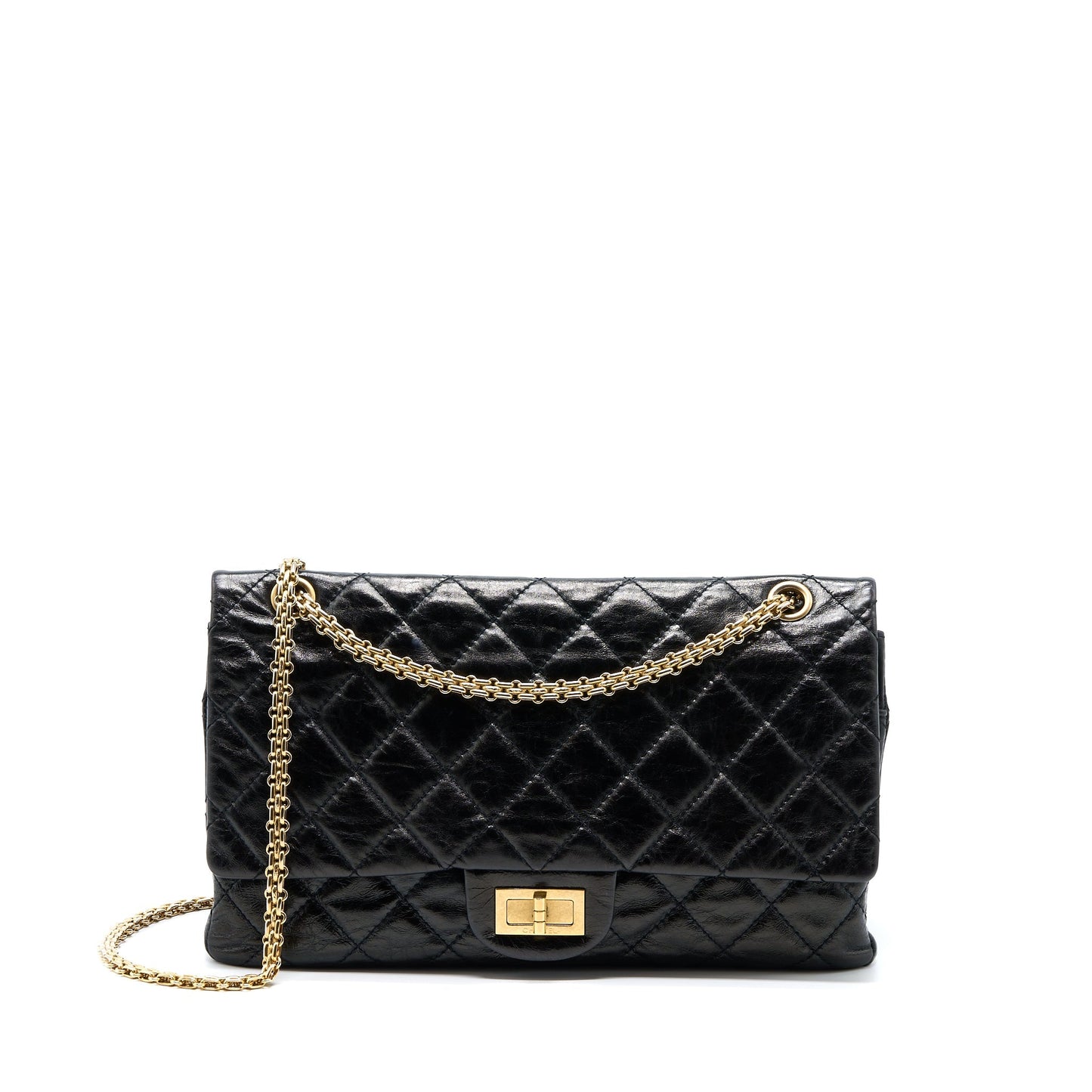 Chanel 2.55 Reissue 227 Shiny Aged Calfskin Black