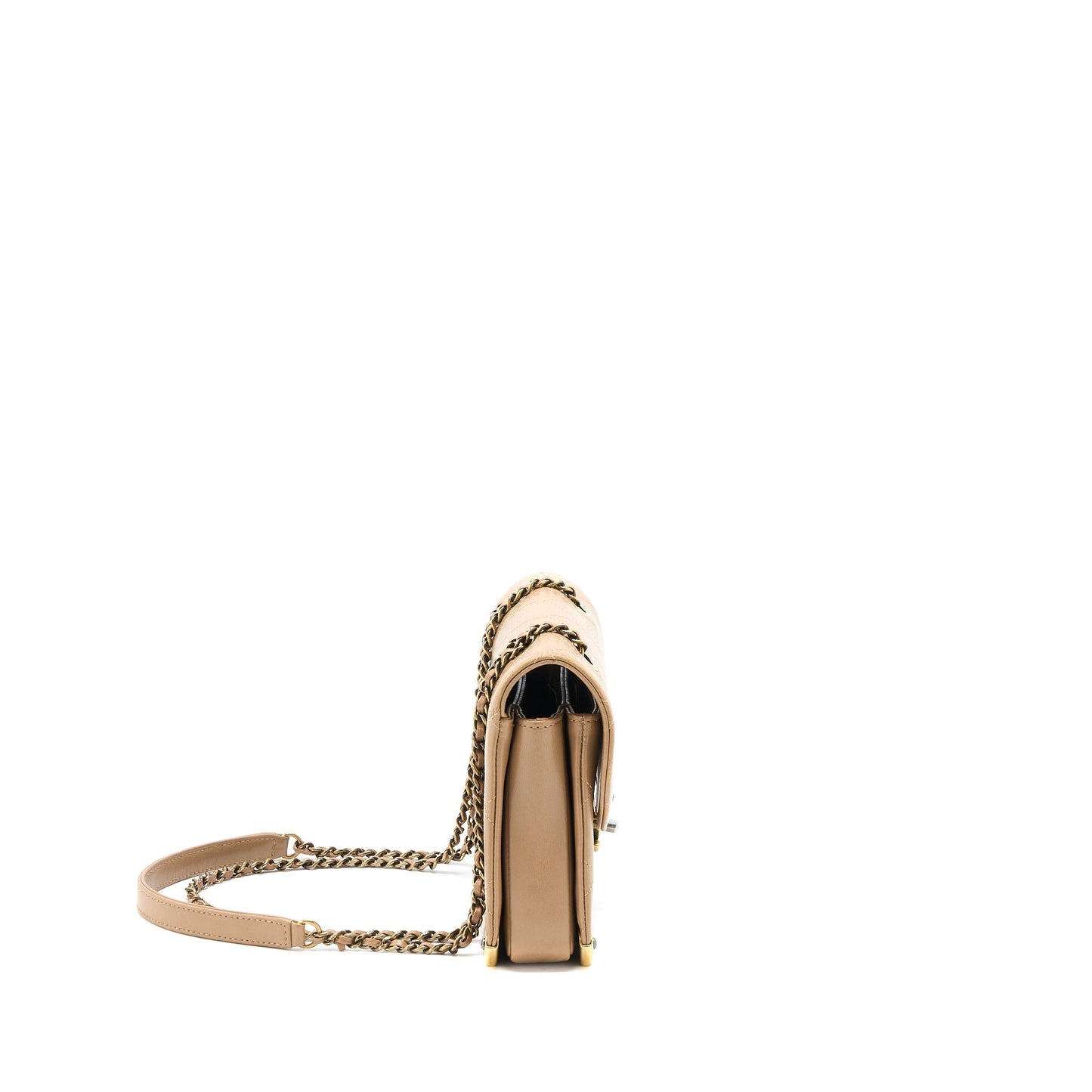 Chanel Messenger Flap Bag Lambskin Beige