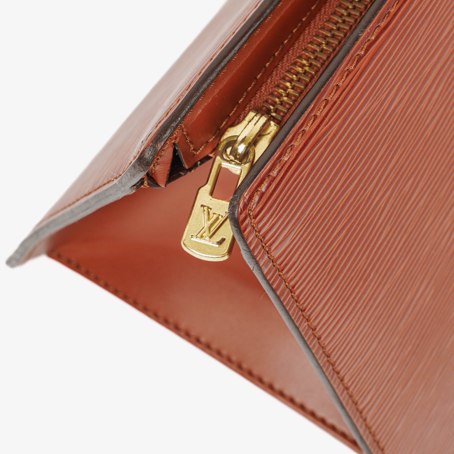 Louis Vuitton Sac Triangle Brown EPI Leather Handbag