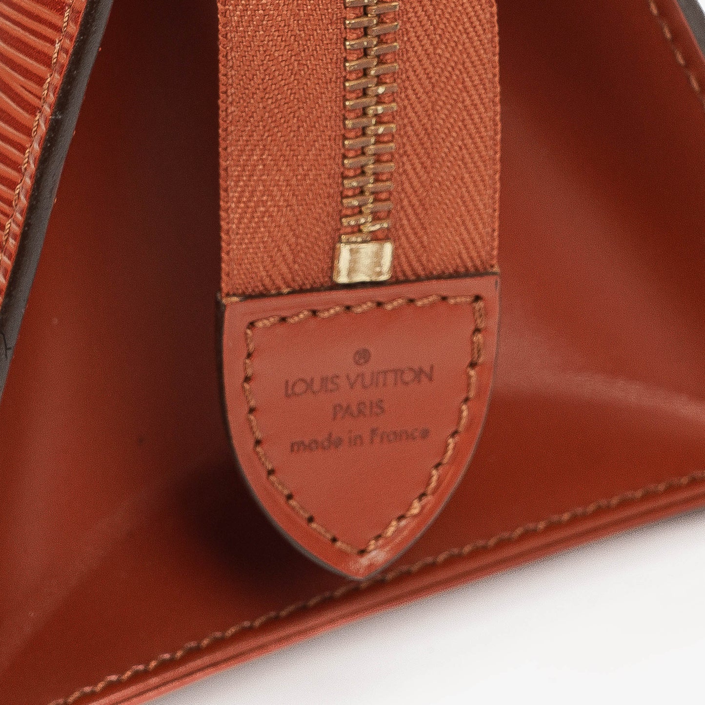 Louis Vuitton Sac Triangle Brown EPI Leather Handbag