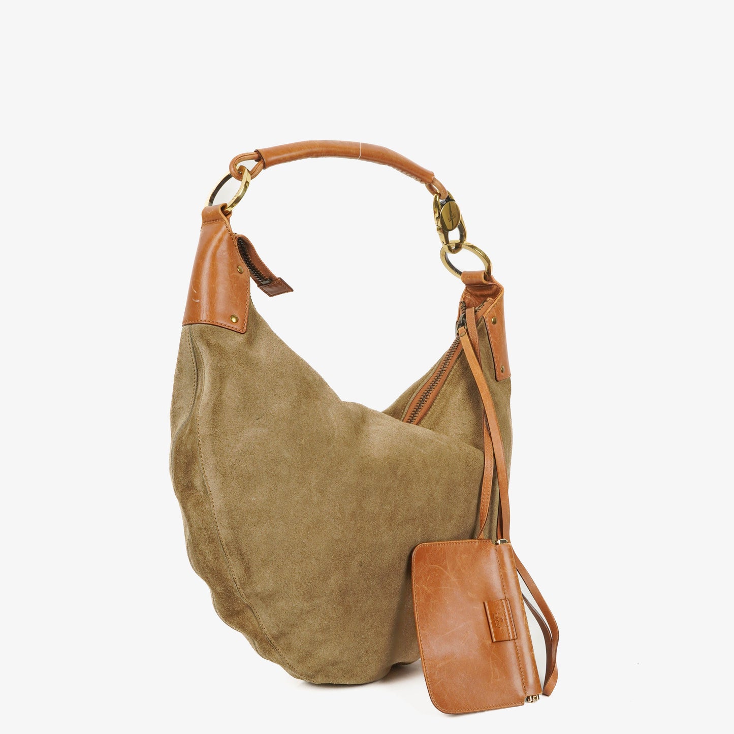 Gucci Suede Handle Ring Hobo Bag