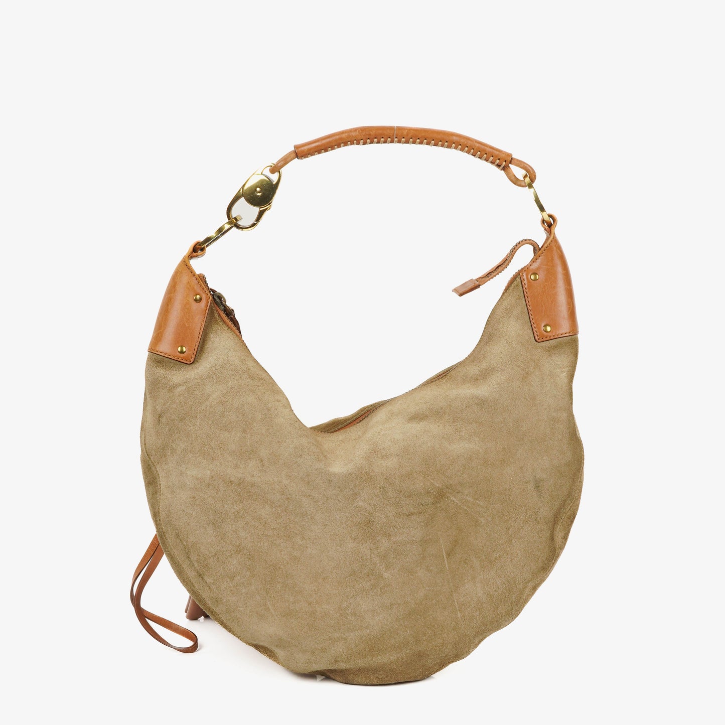 Gucci Suede Handle Ring Hobo Bag
