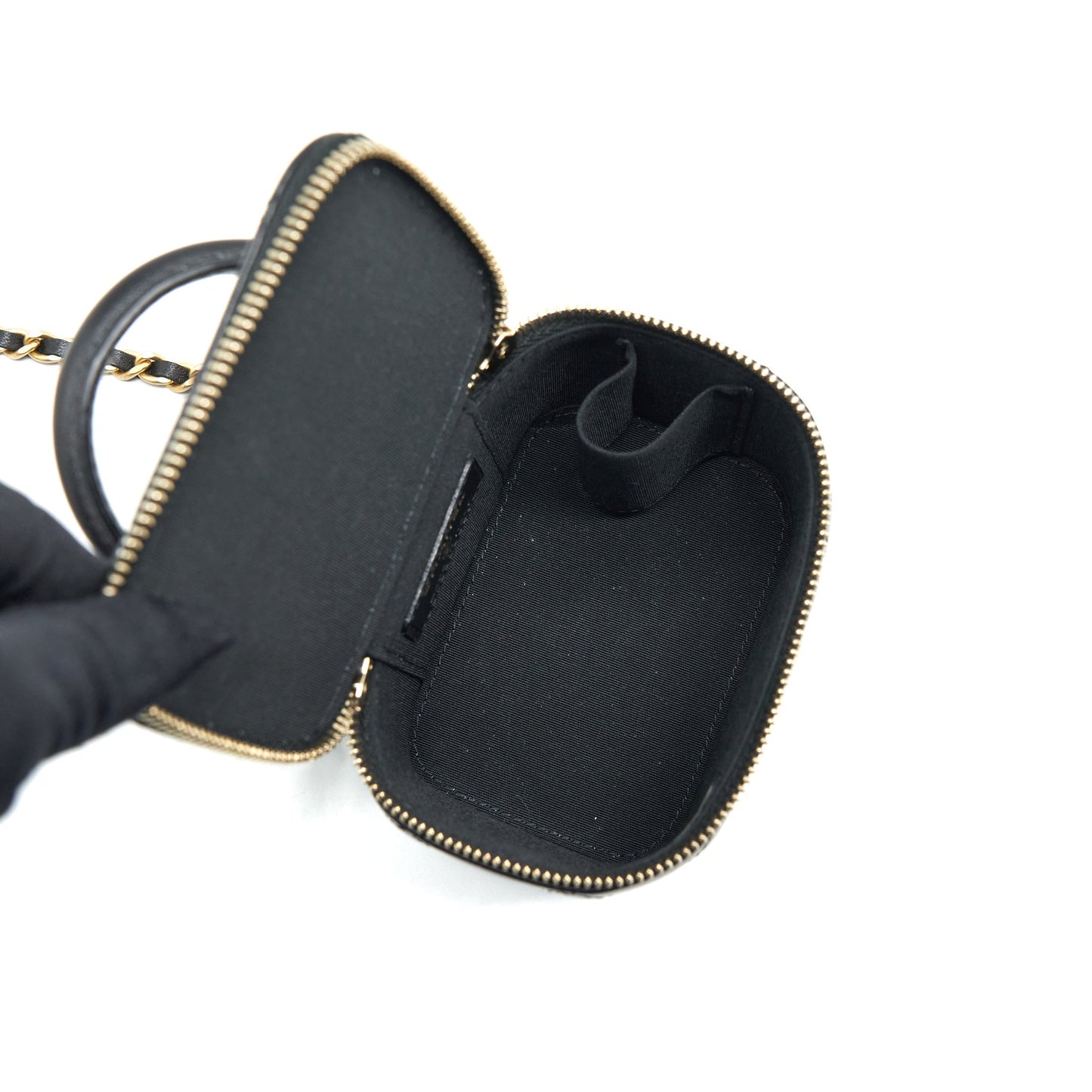 Chanel Top Handle Mini Vanity Case Lambskin Black